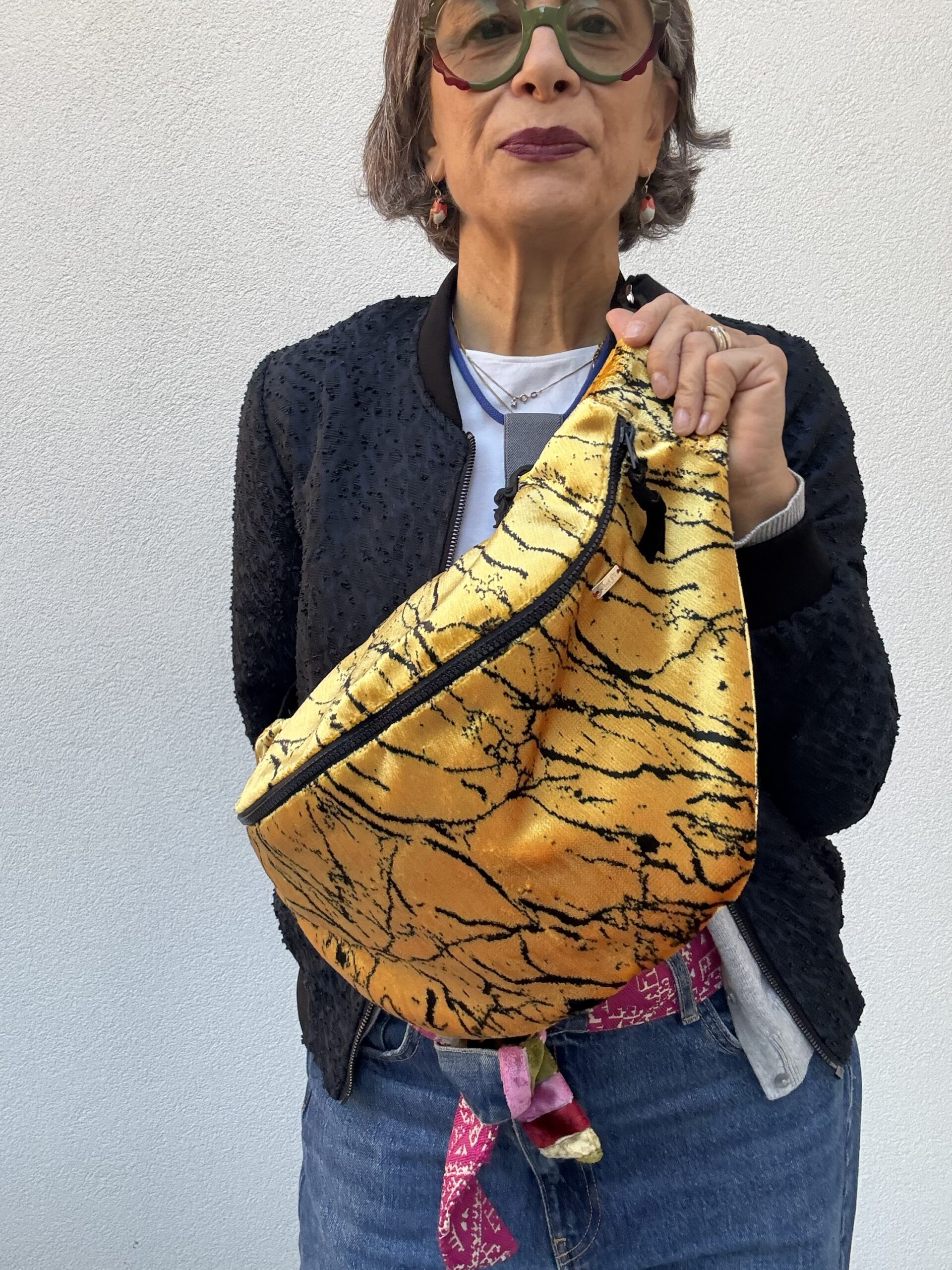 BORSUPIO velluto giallo e nero