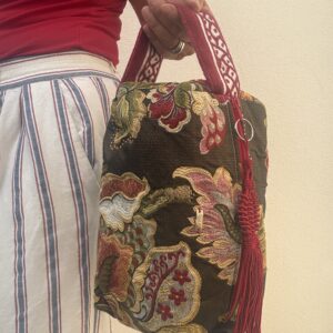 Pochette a mano ERIKA broccato marrone