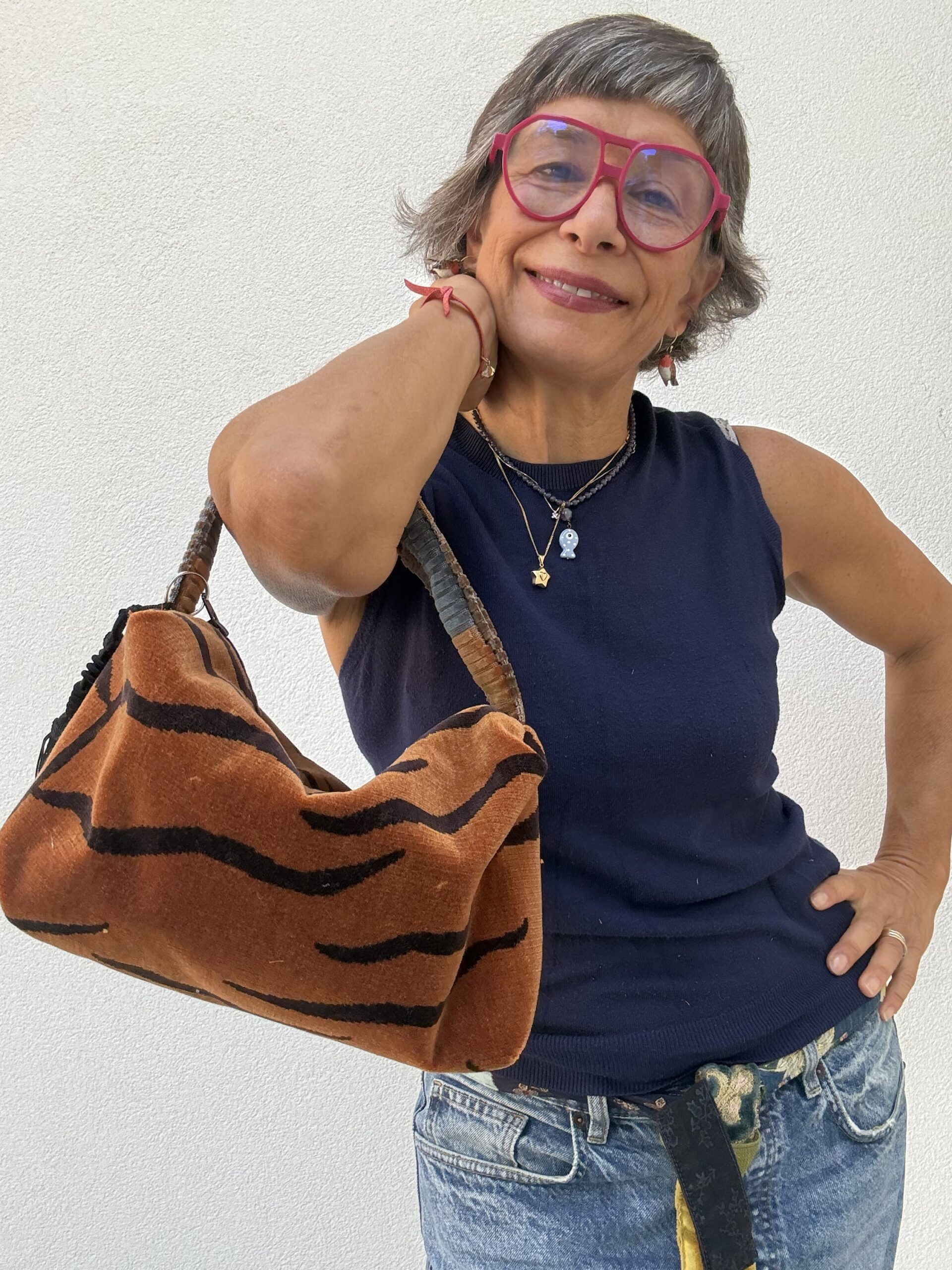 Borsa a mano LAURA marrone nera