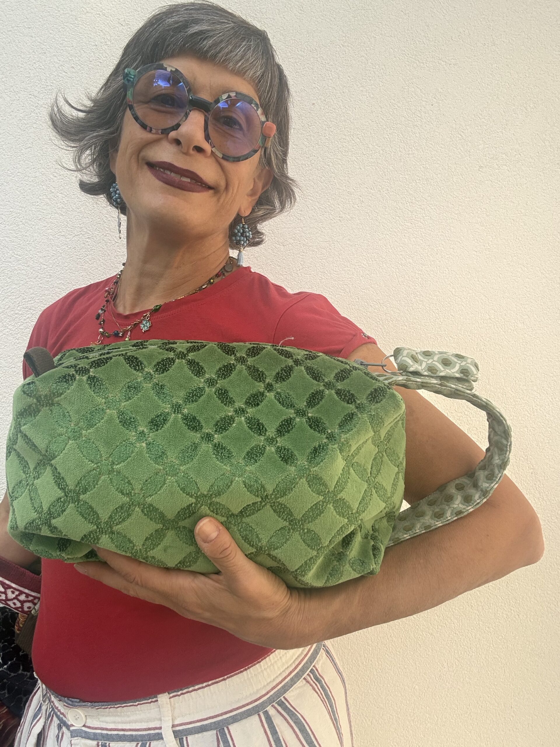 Pochette a mano ERIKA velluto verde