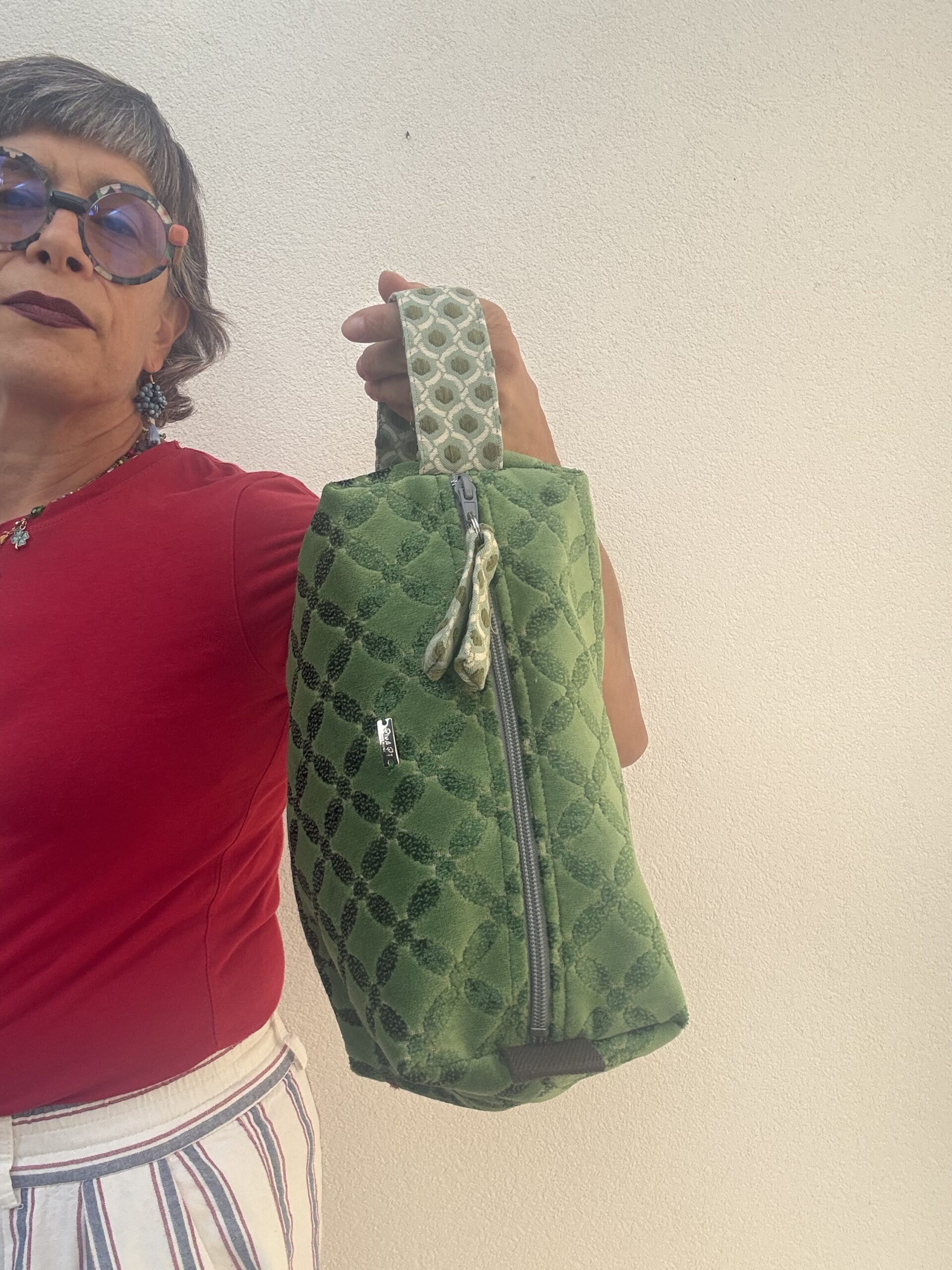 Pochette a mano ERIKA velluto verde - immagine 3