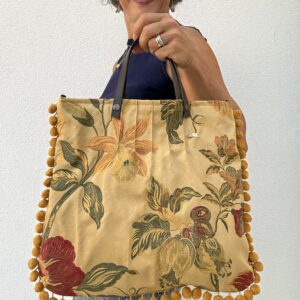 Borsa a mano CRISTINA beige a fiori