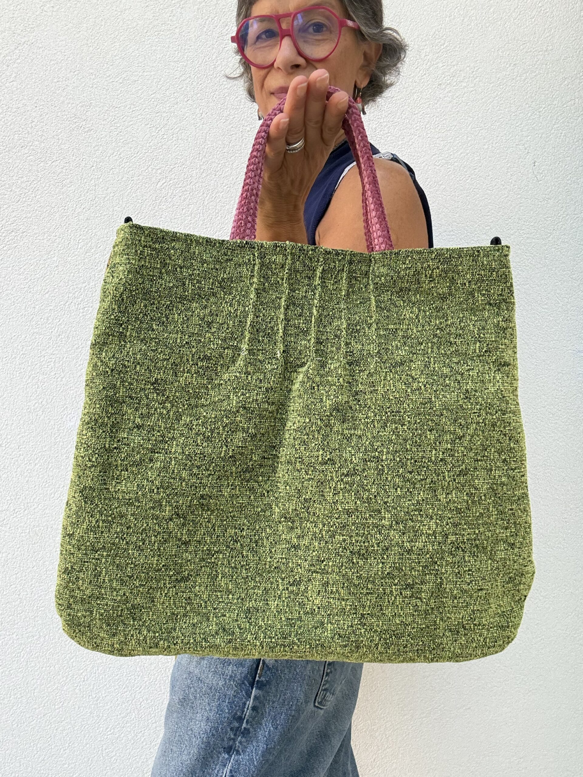 Borsa a mano CRISTINA broccato marrone fiori - immagine 3