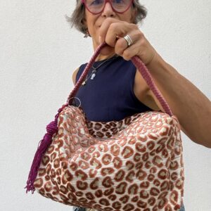 Borsa a mano LAURA leopardato arancio