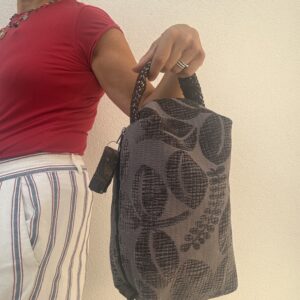 Pochette a mano ERIKA cotone operato marrone